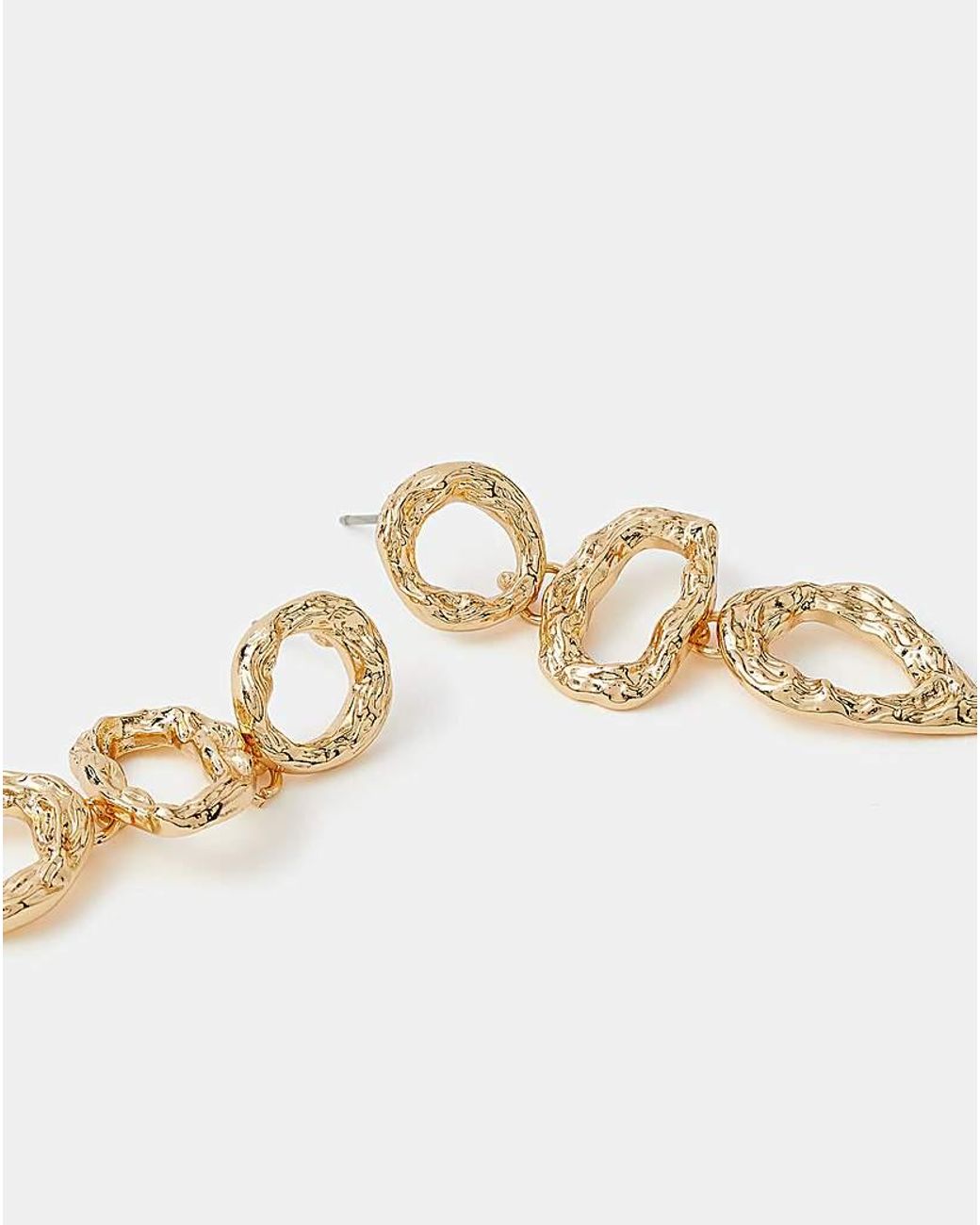Accessorize Metallic Triple Molten Drop Earrings