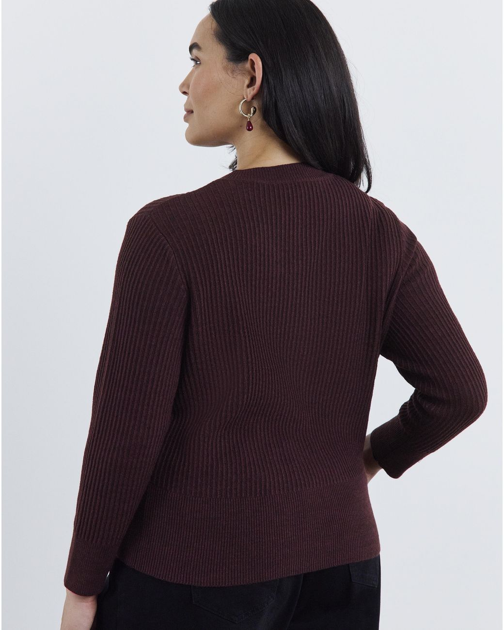 Simply Be Purple Button Through Cinched Cardigan