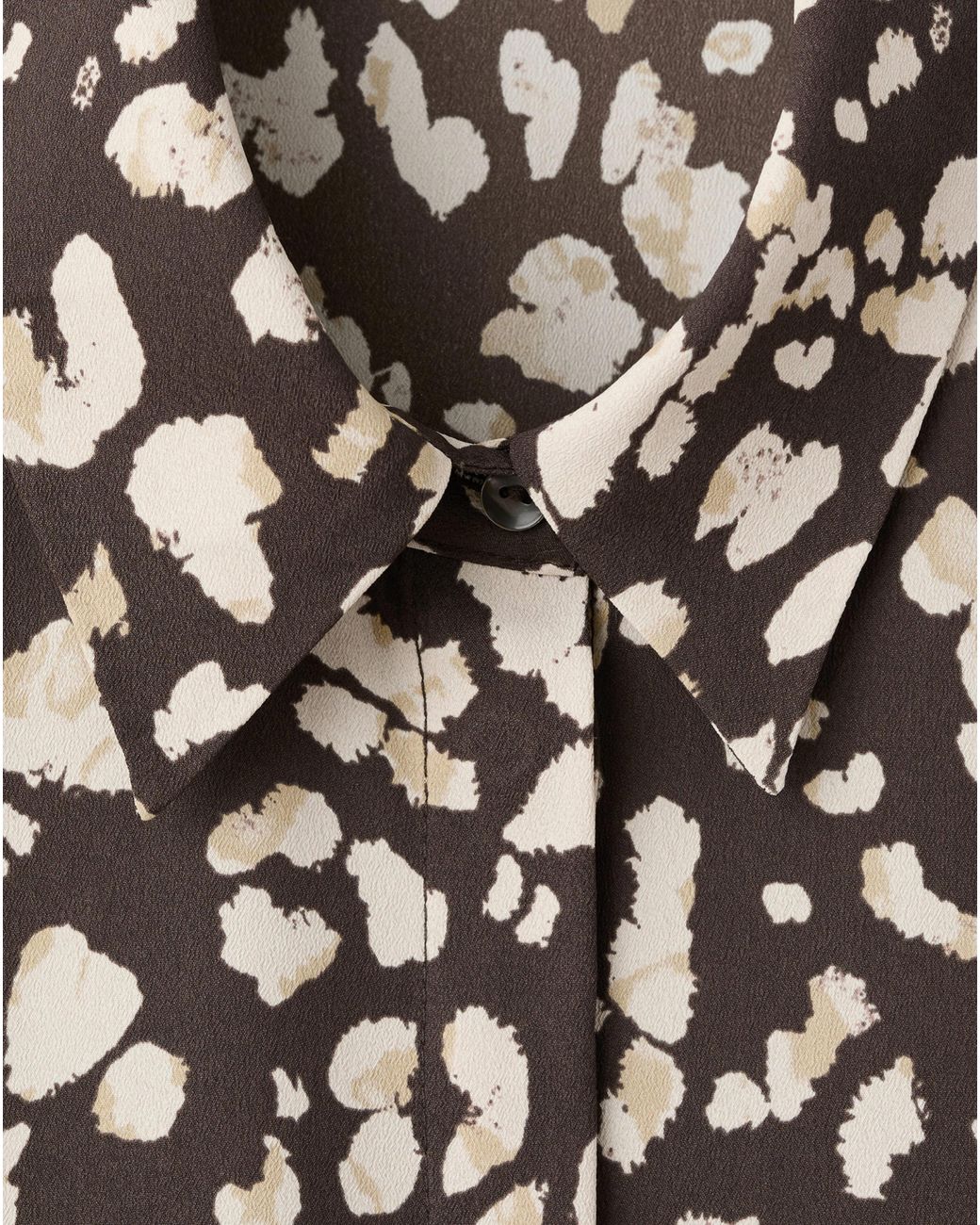 Mango Black Animal Print Shirt
