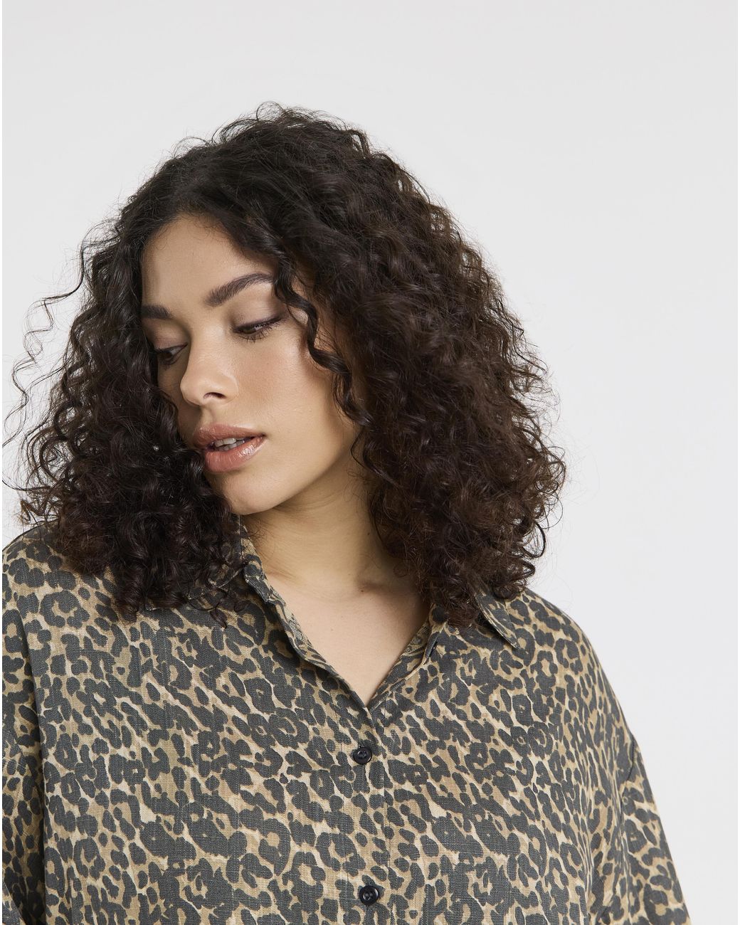 Simply Be Brown Linen Mix Shirt
