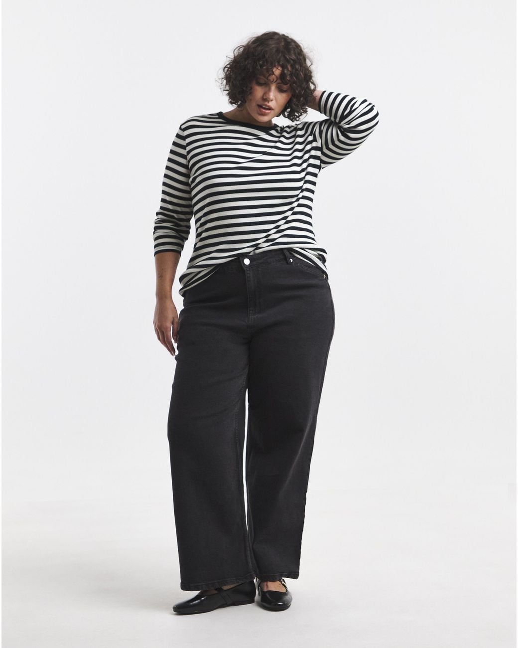 Simply Be White Sbe 99 1 Slouchy Wide Jeans