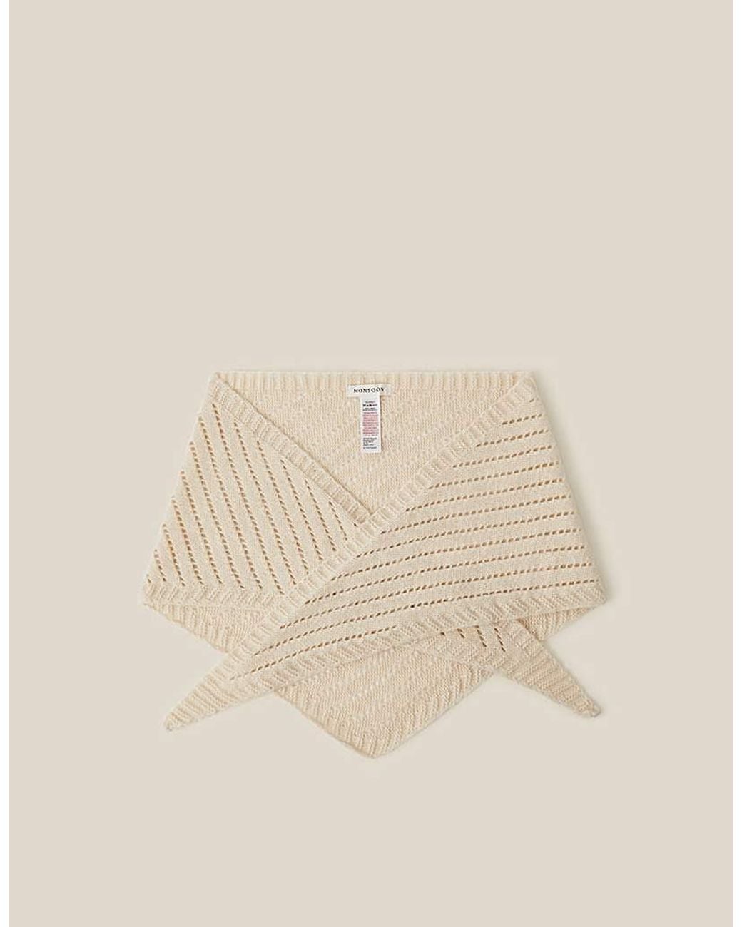 Monsoon Natural Perl Pointelle Triangle Scarf