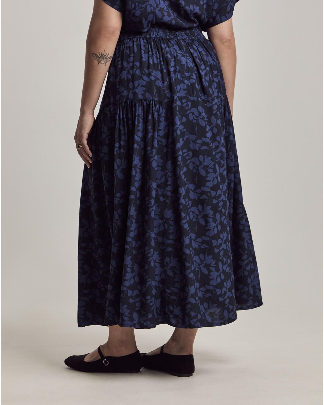 Julipa Blue Printed Maxi Skirt