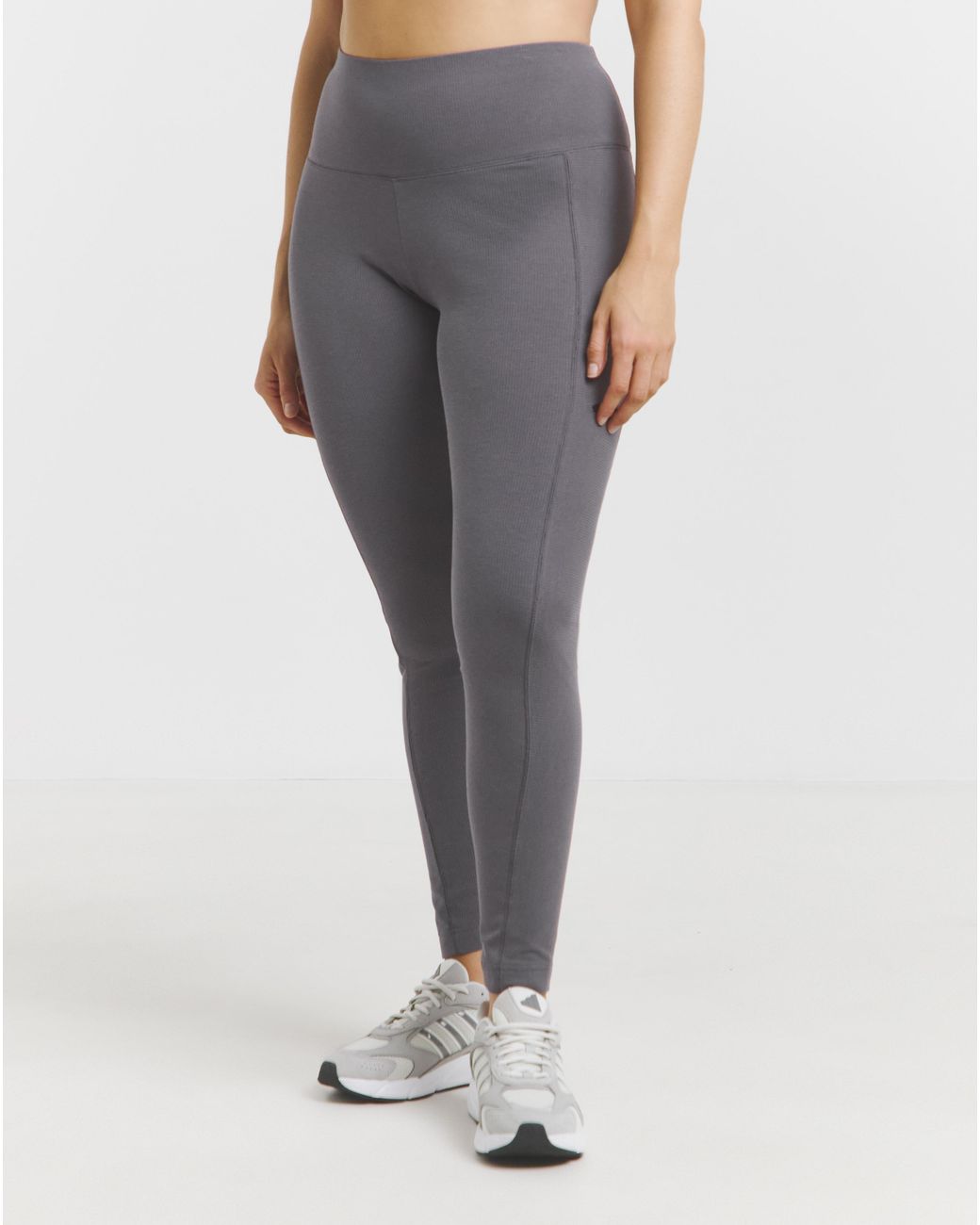 Adidas White Ribbed Leggings