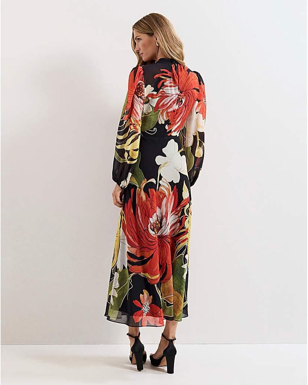 Phase Eight Red Eve Floral Printed Dress
