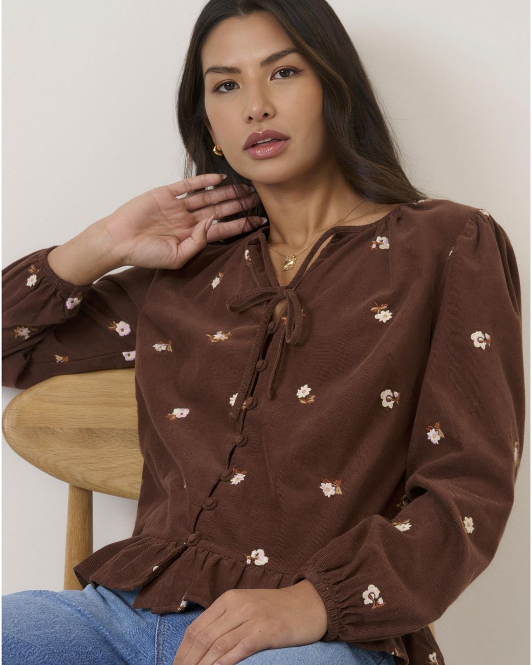 Nobody's Child Brown Nc Blanchett Cord Top