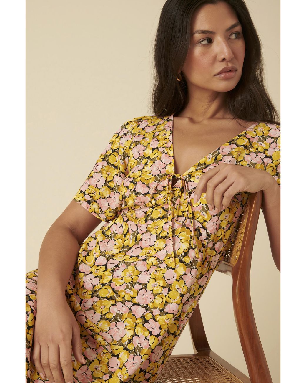 Nobody's Child Natural Dalia Midi Dress