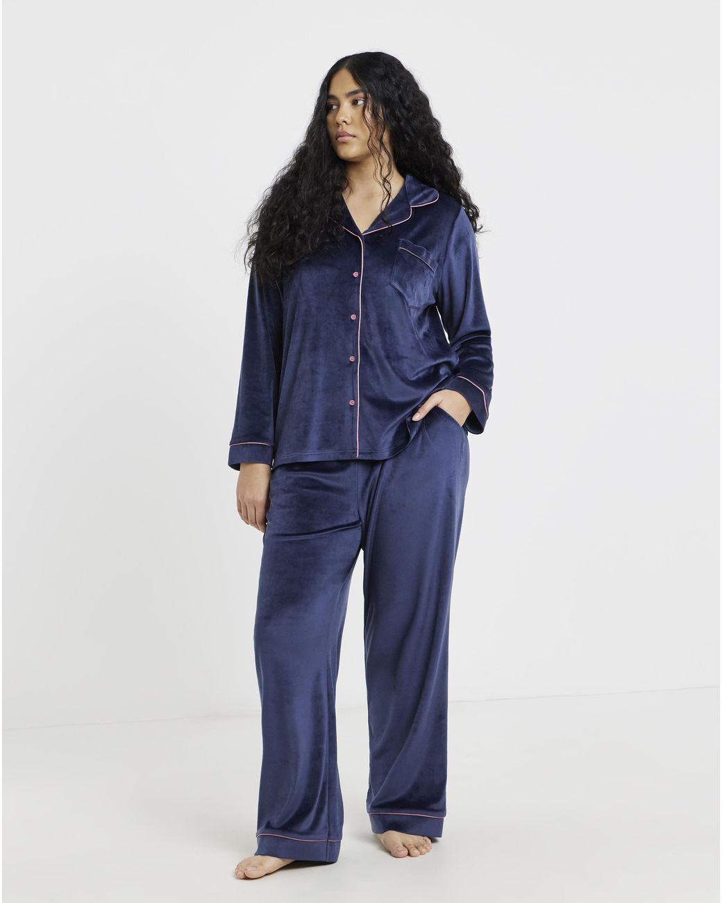 Pretty Secrets Blue Velour Button Through