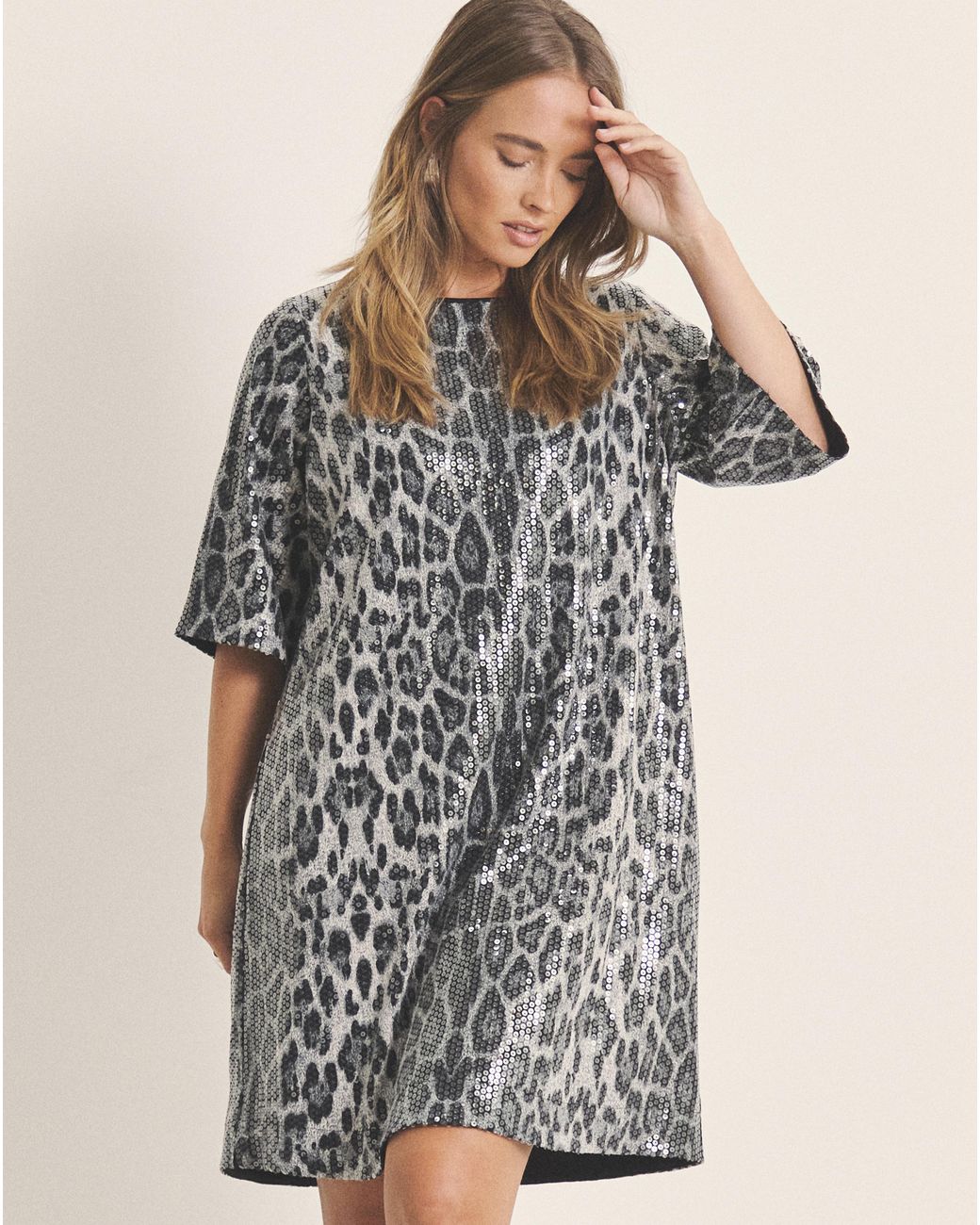 Simply Be Multicolor Sequin T-Shirt Dress