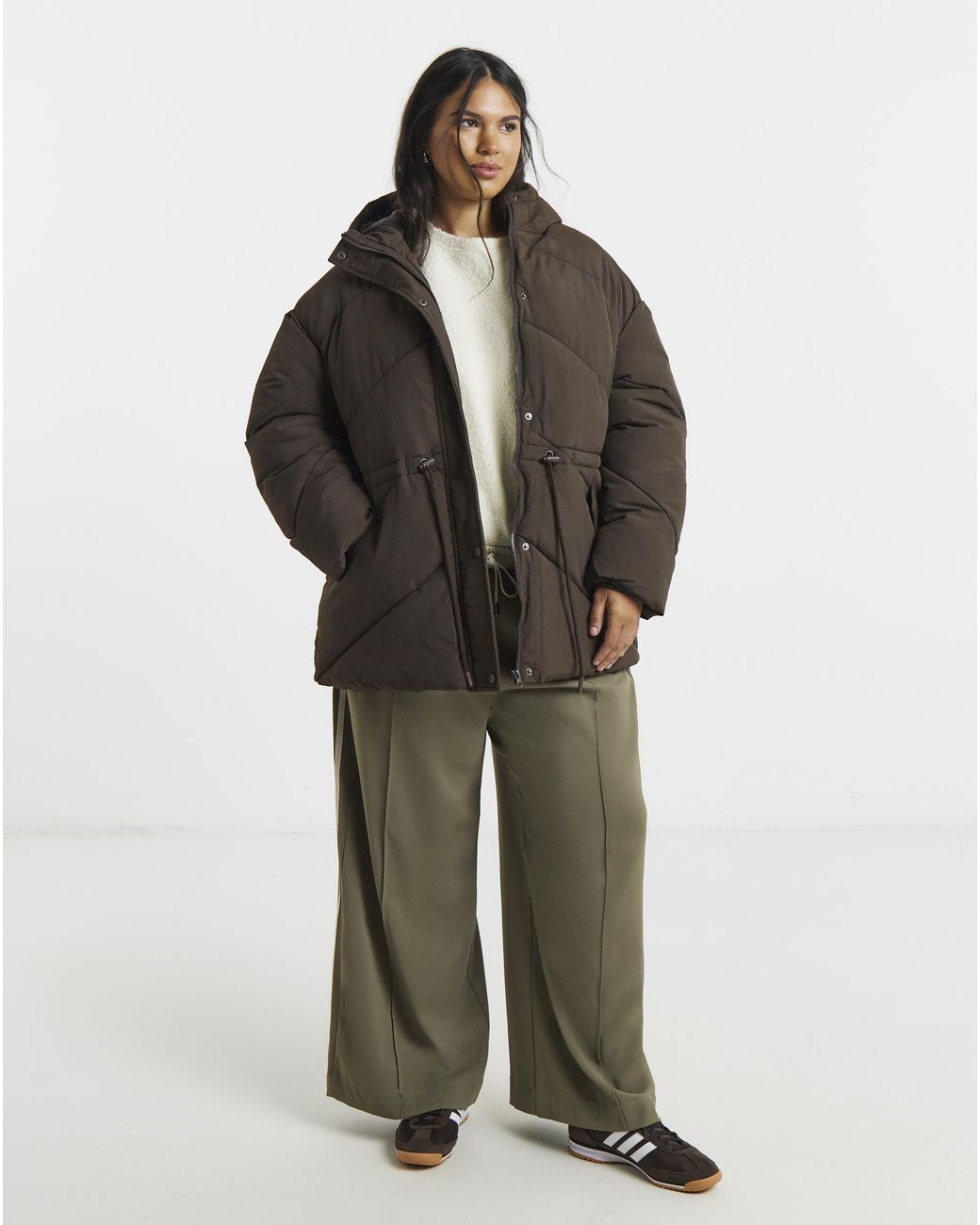 Simply Be Brown Adjustable Waist Detail Padded