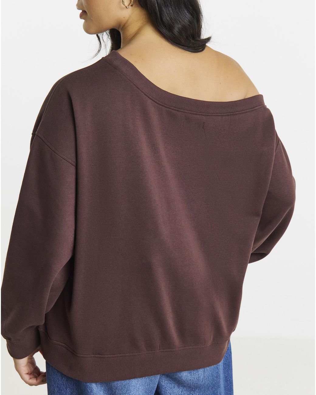 Simply Be Brown Off The Shoulder Sweat