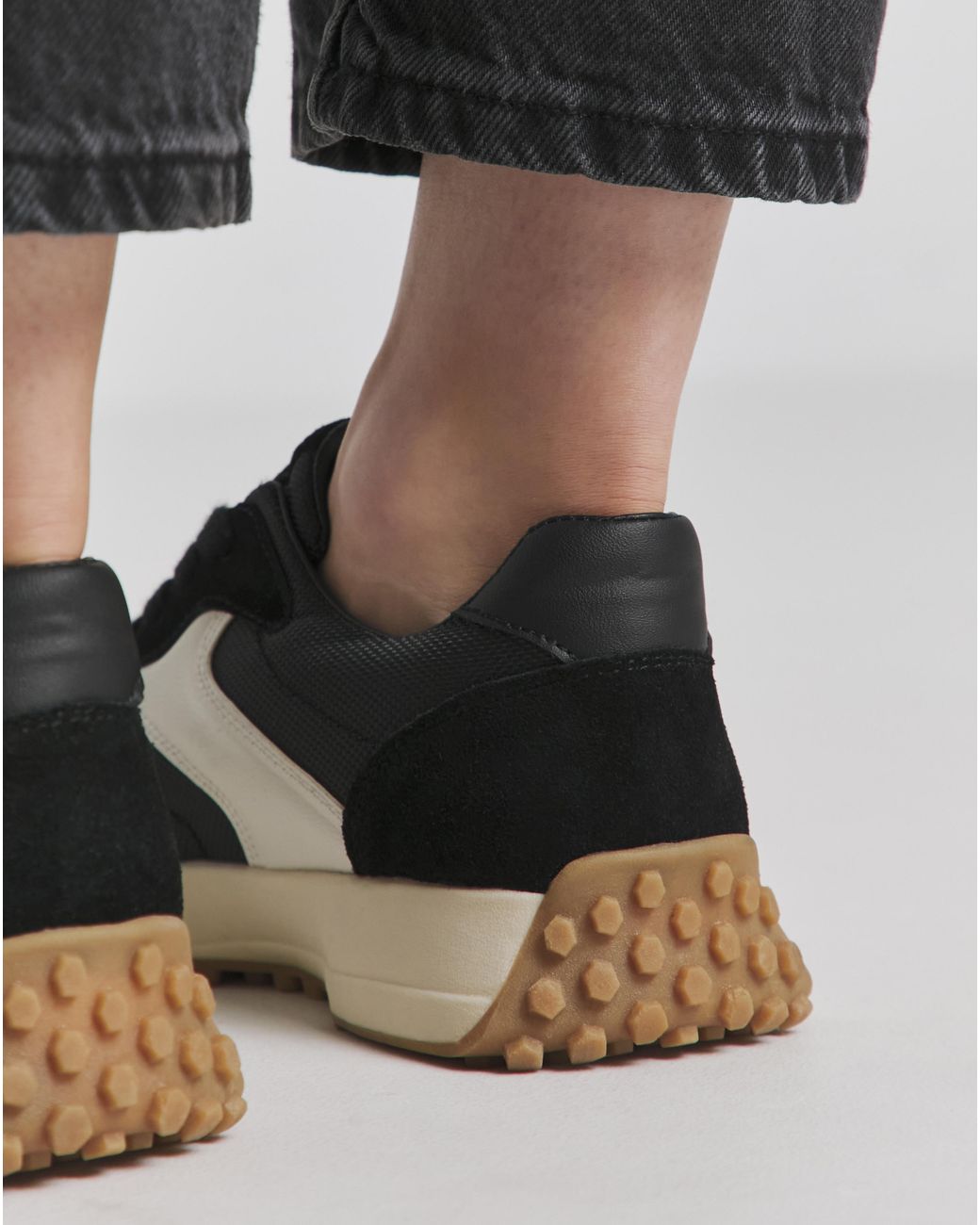 Simply Be Black Retro Runner Trainer Ex Wide Fit