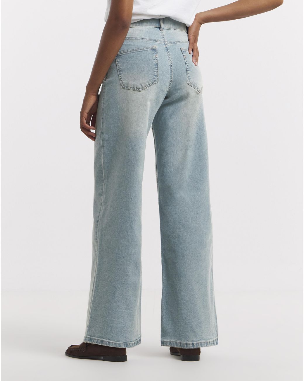 Simply Be Blue Light 24/7 Wide Leg Jeans