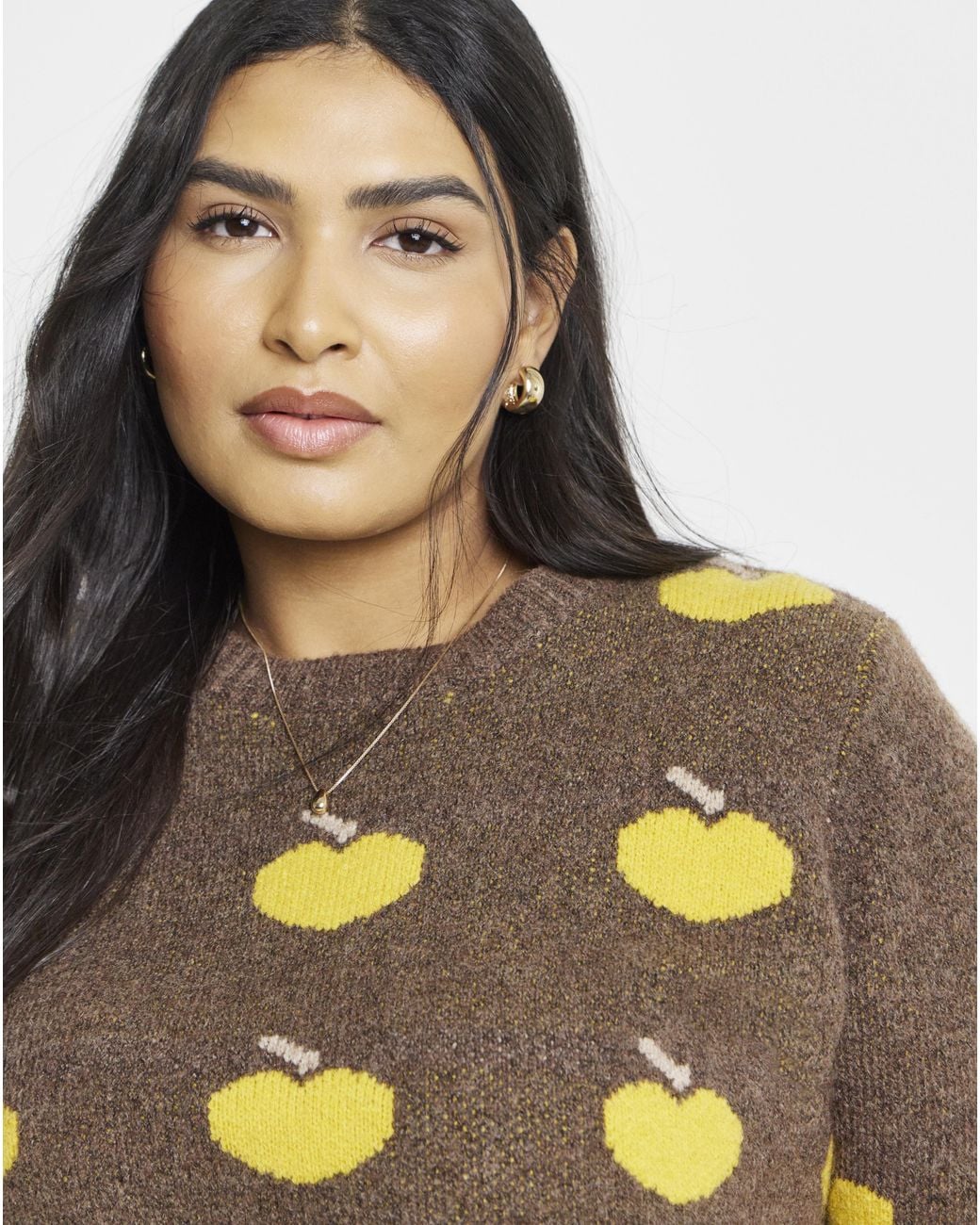 Simply Be Multicolor Apple Design Crew Neck Jumper