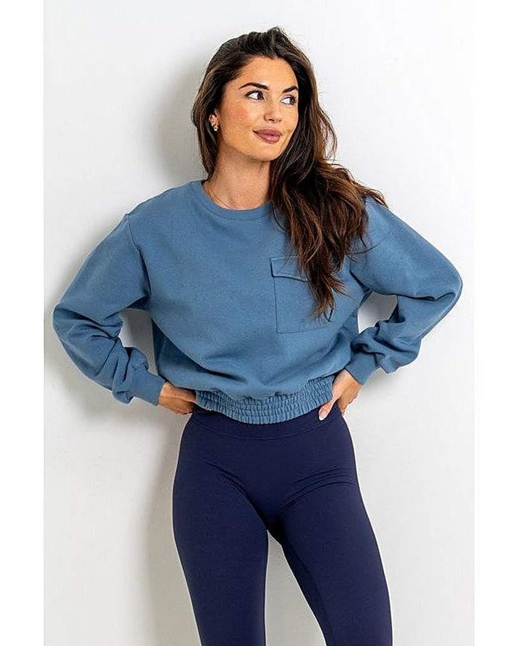 Pour Moi Blue Off Duty Relaxed Sweatshirt