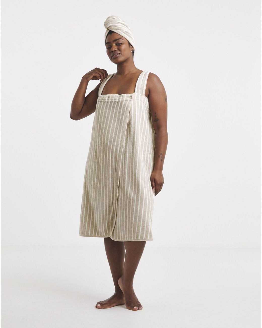 Pretty Secrets White Towelling Shower Wrap & Turban