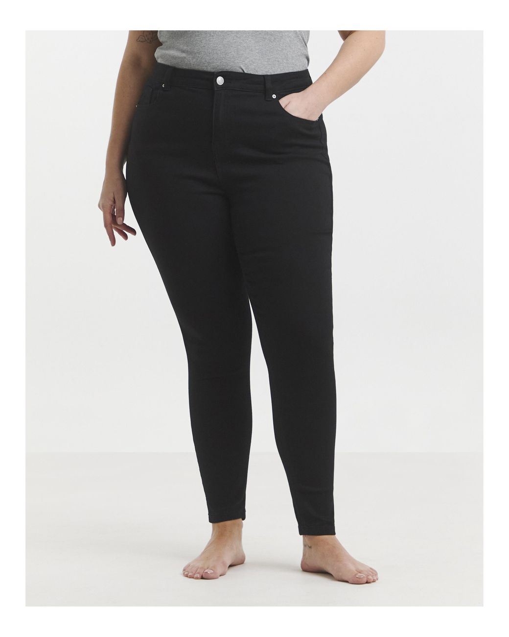 Simply Be Black Skinny Highwaist Super Stretch