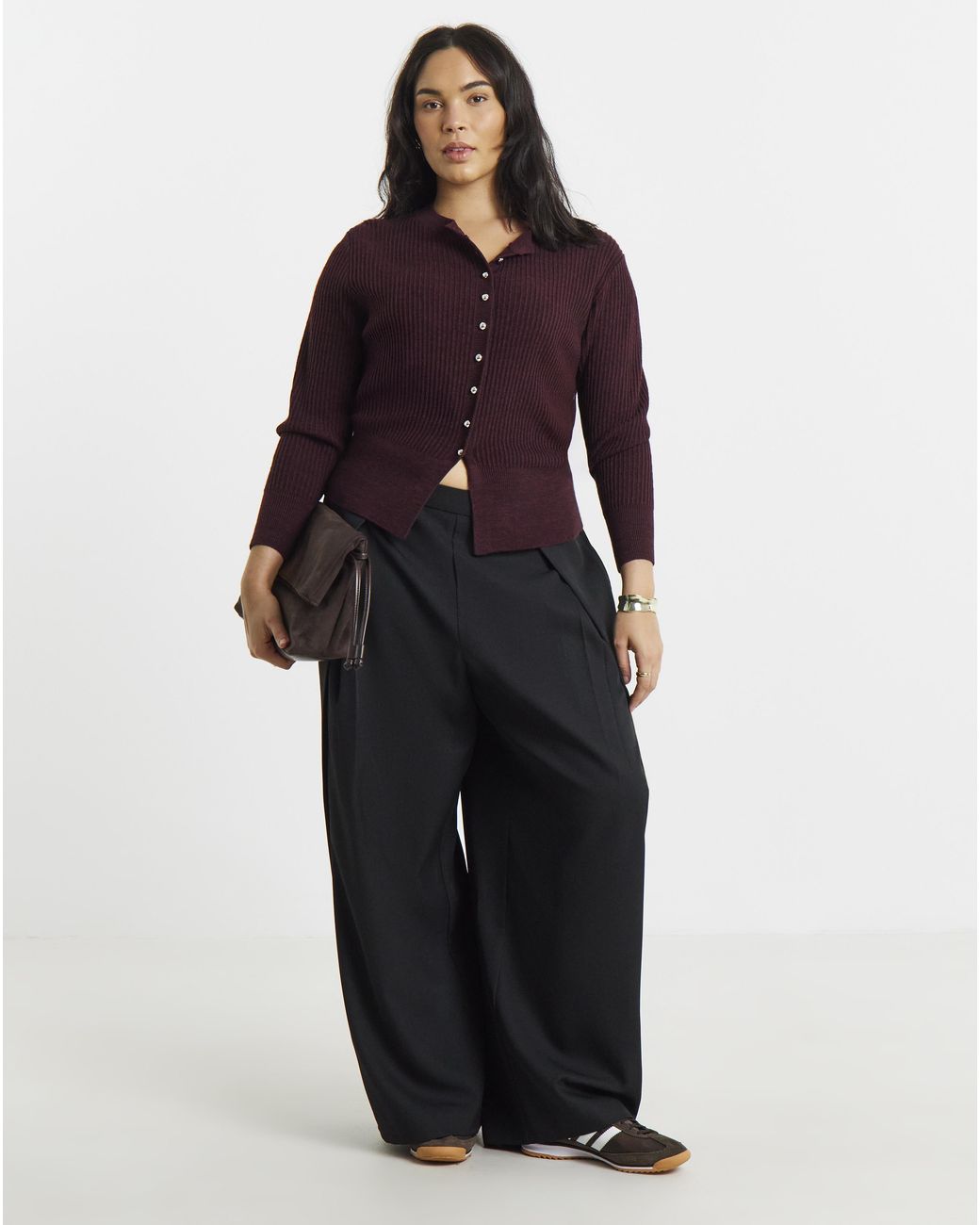 Simply Be Black Pleated Wide Leg Trouser