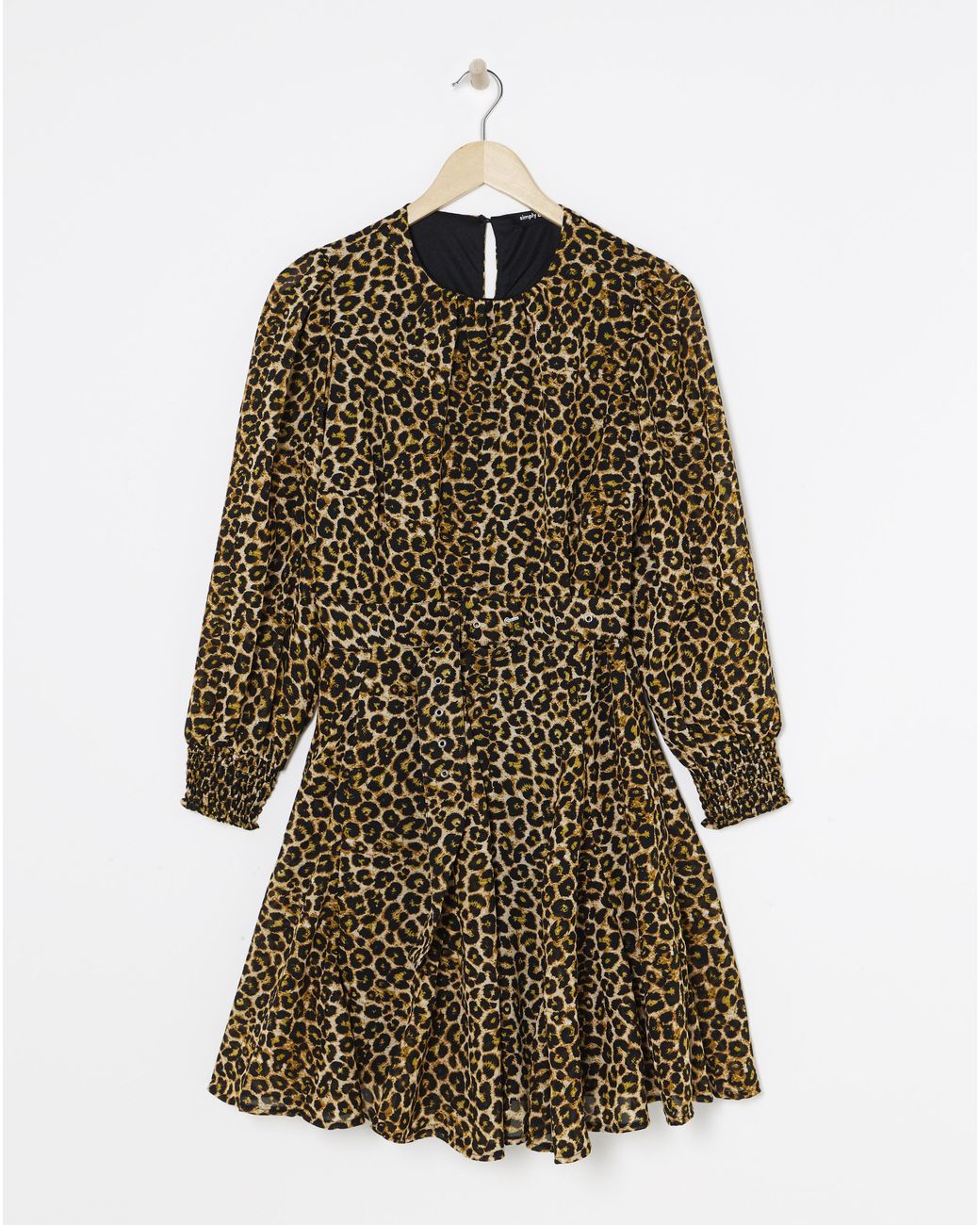 Simply Be Brown Print Georgette Belted Skater