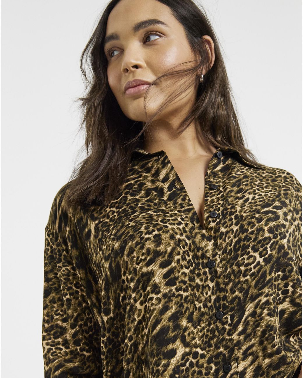 Simply Be Brown Viscose Printed Shirt