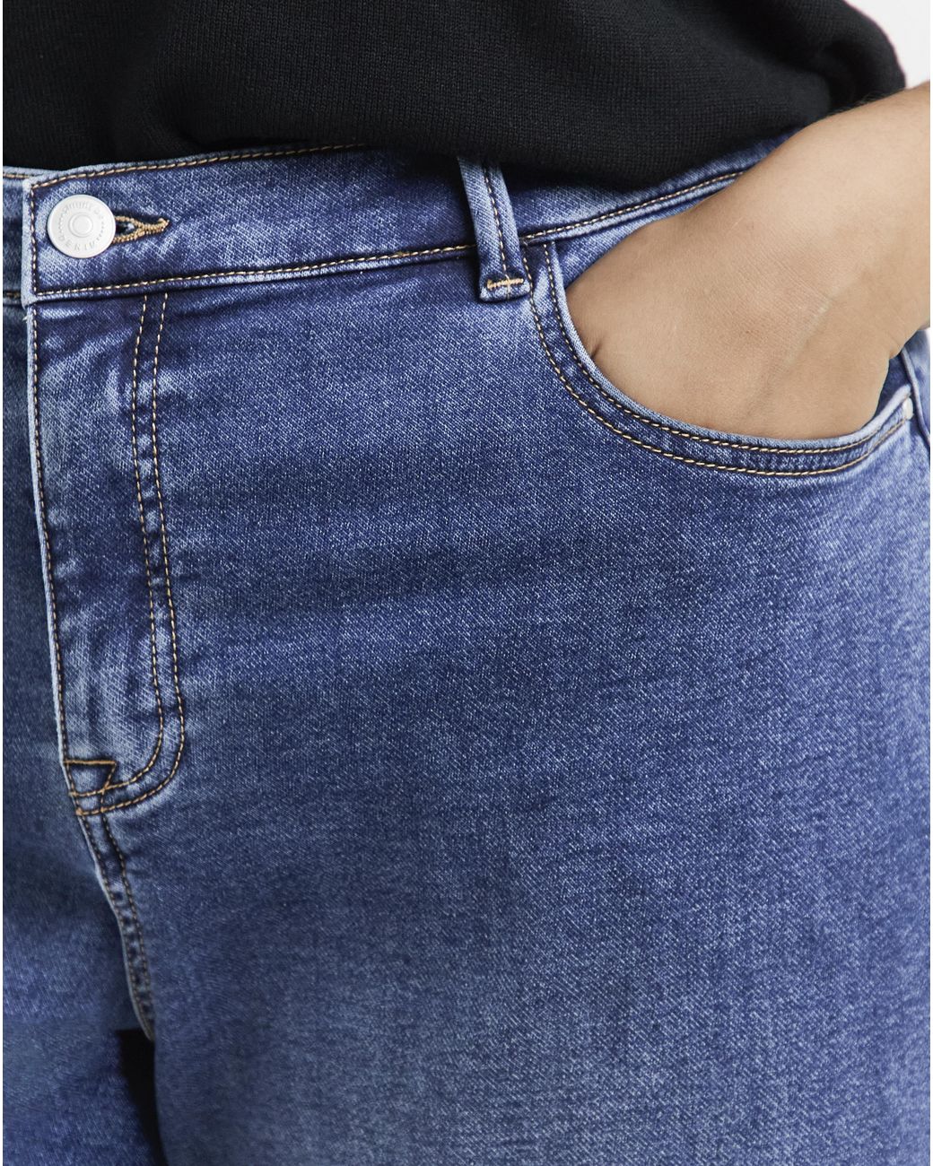 Simply Be Blue Fleece Lined Cosy Wide Leg Jean