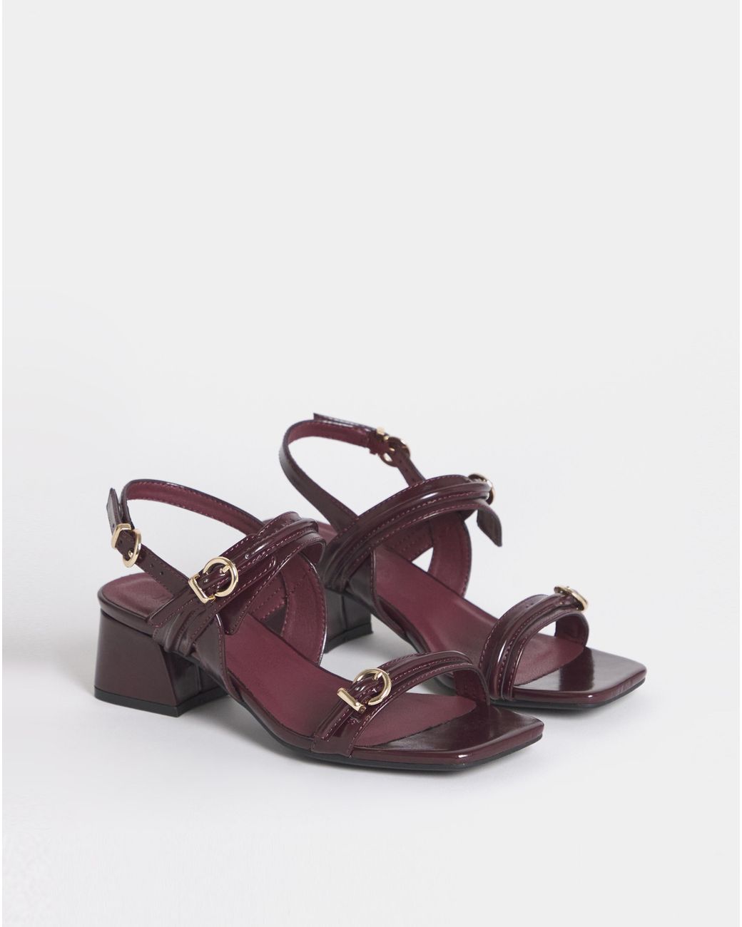 JD Williams Blue Two Strap Buckle Heels Ex Wide
