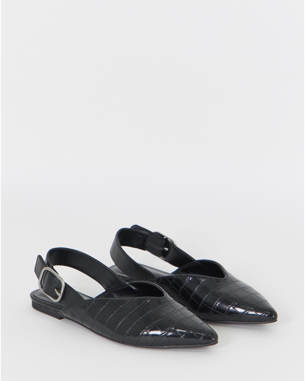 Simply Be Black Slingback Pointed Shoe Extra Wide