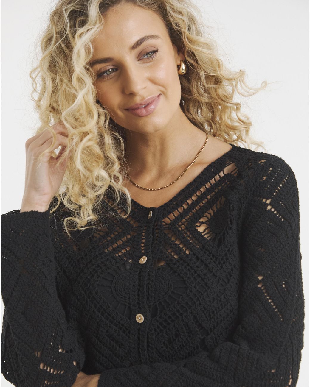 Joe Browns Black Crochet Cardigan