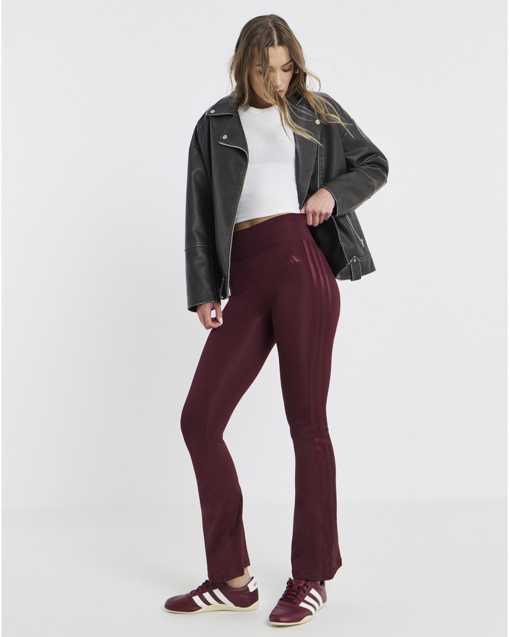 Adidas Power 3 Stripe Flared Legging