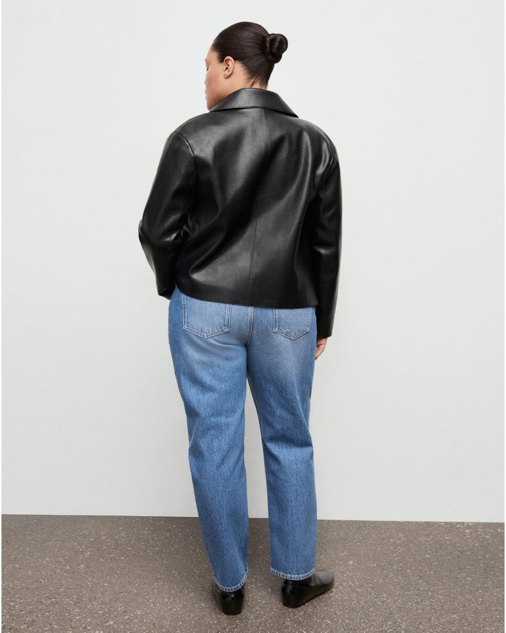 Mango Blue Comfort High-Rise Mom Jean