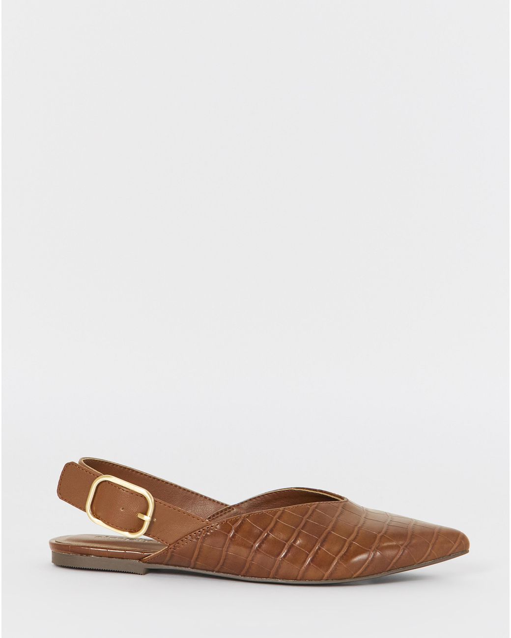 Simply Be Brown Slingback Pointed Shoe Wide