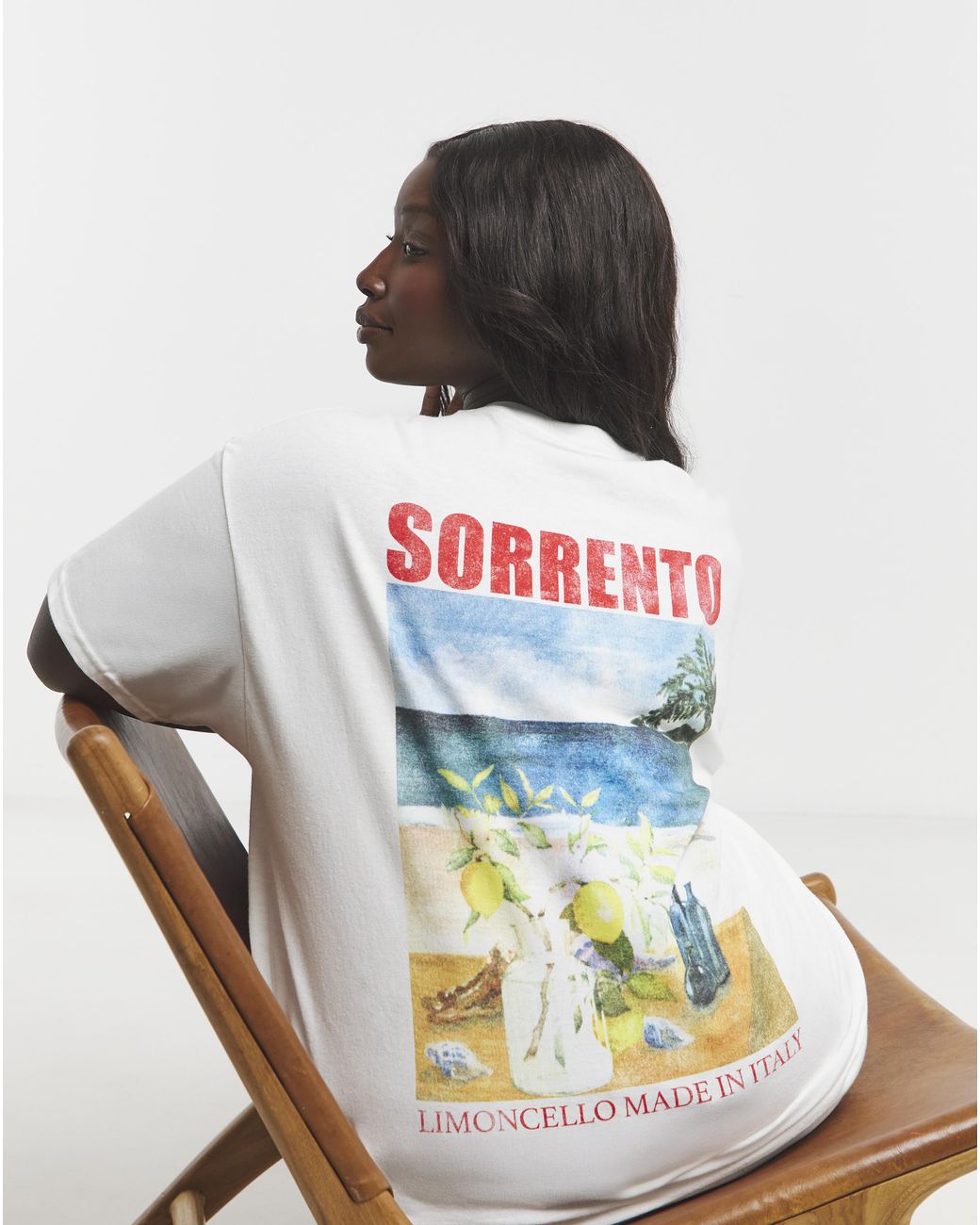 Simply Be White Sorrento Slogan T-Shirt
