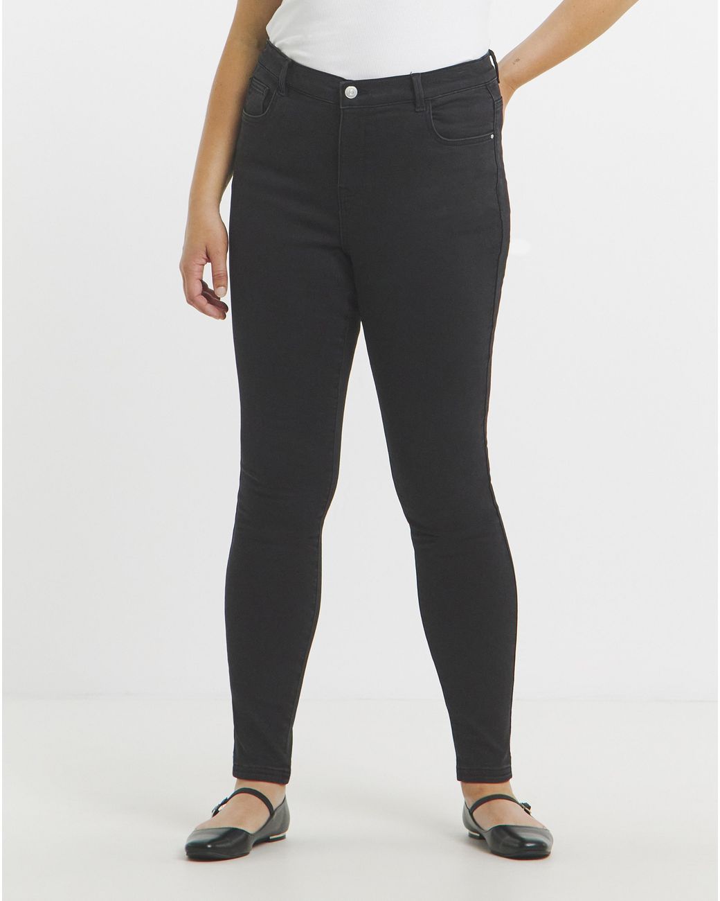 Simply Be White Fleece Lined Cosy Skinny Jeans
