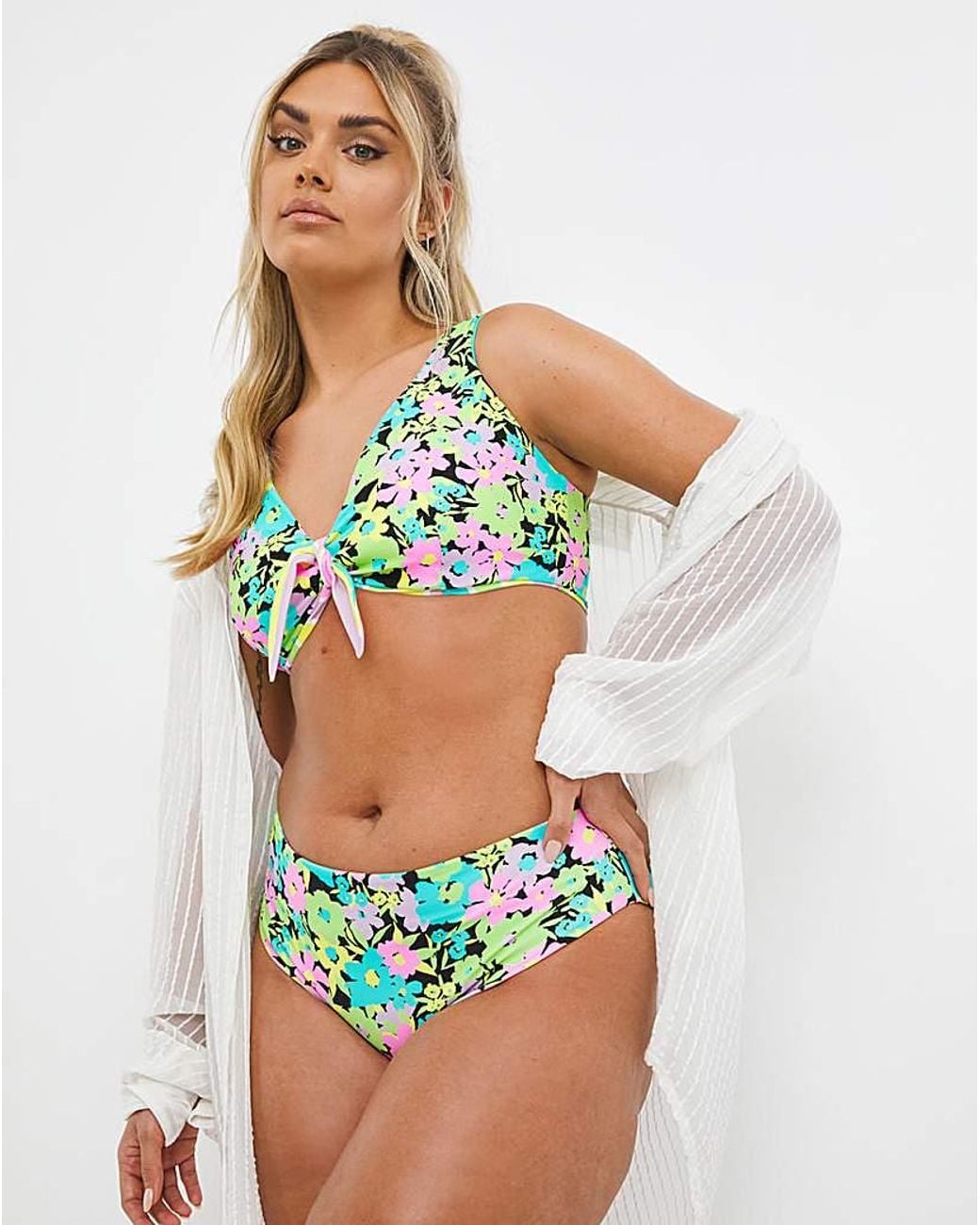 Simply Be Blue Mix And Match Reversible Bikini Bottoms