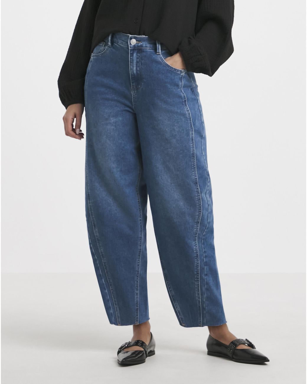 Simply Be Blue Tapered Leg Jean