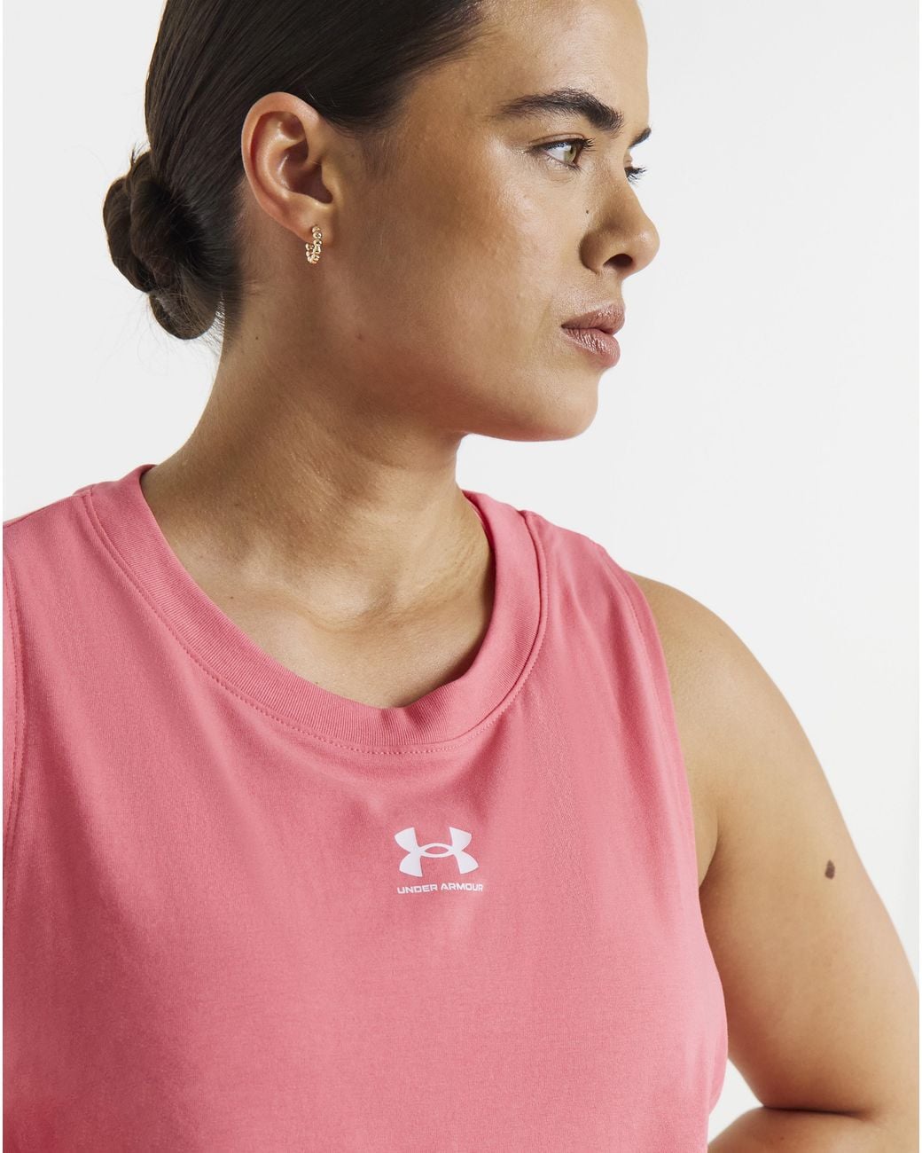 Under Armour Pink Rival Muscle Tank