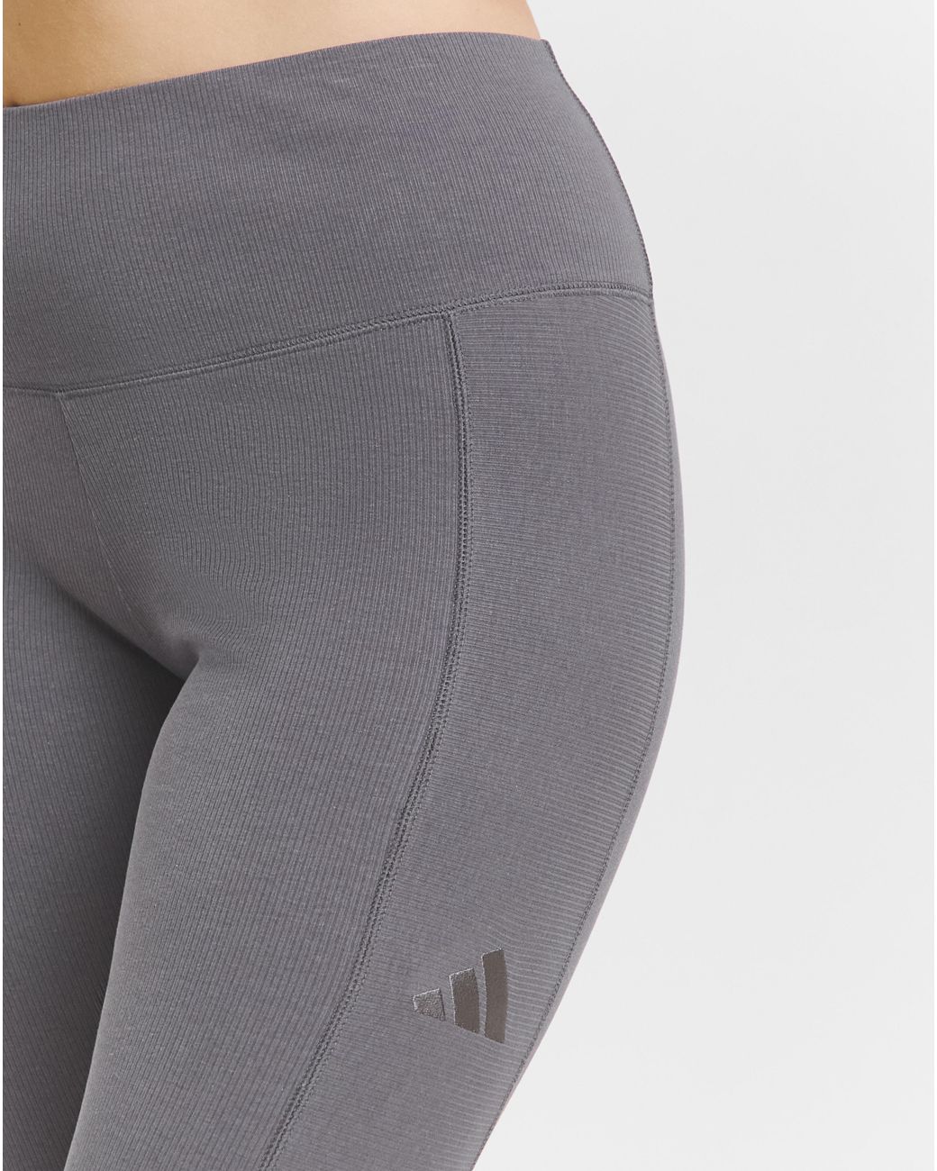 Adidas White Ribbed Leggings