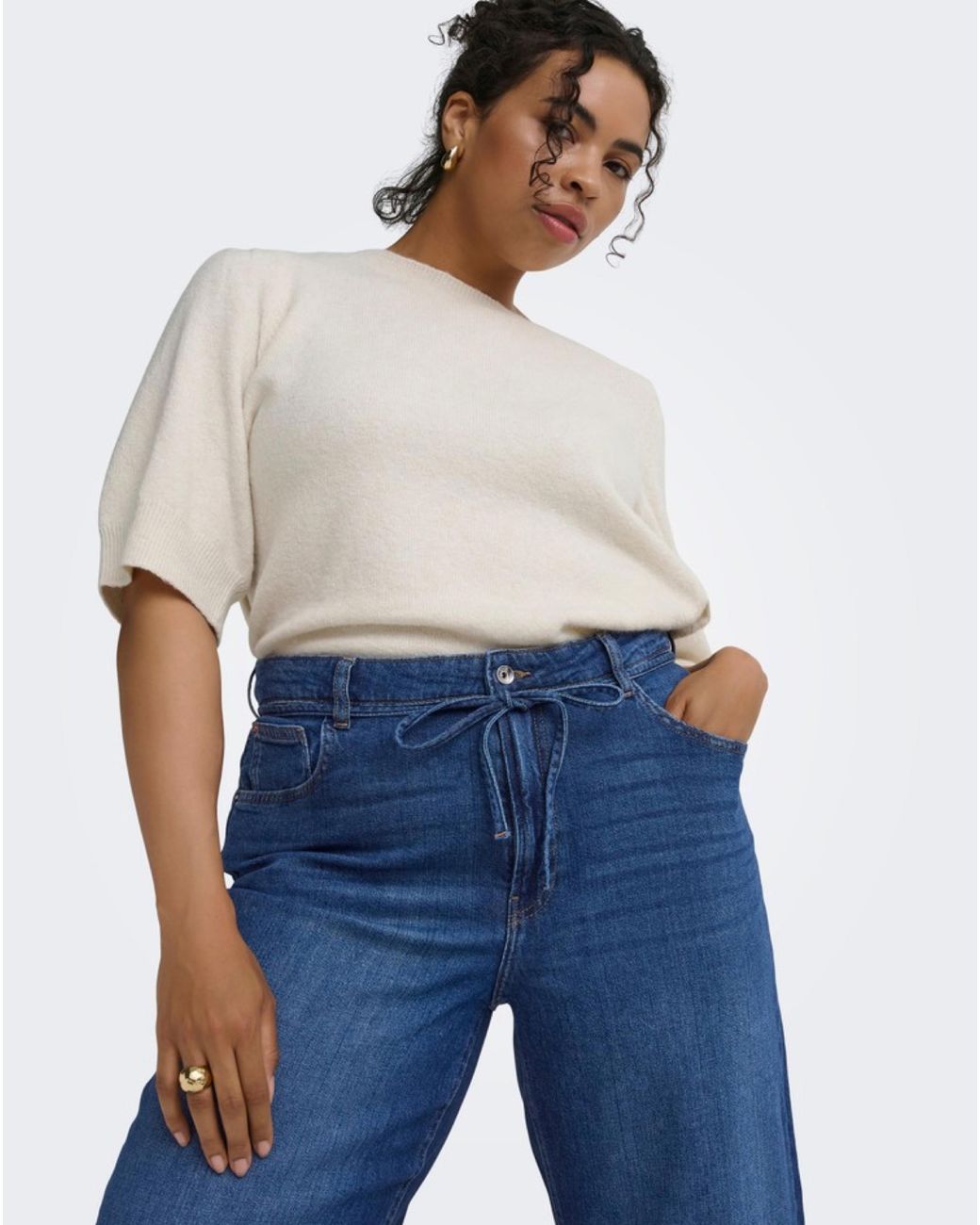 ONLY Blue Soft Barrel Leg Jean