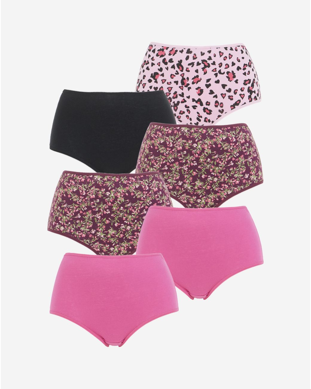 Pretty Secrets Red 6 Pack Full Brief Knickers
