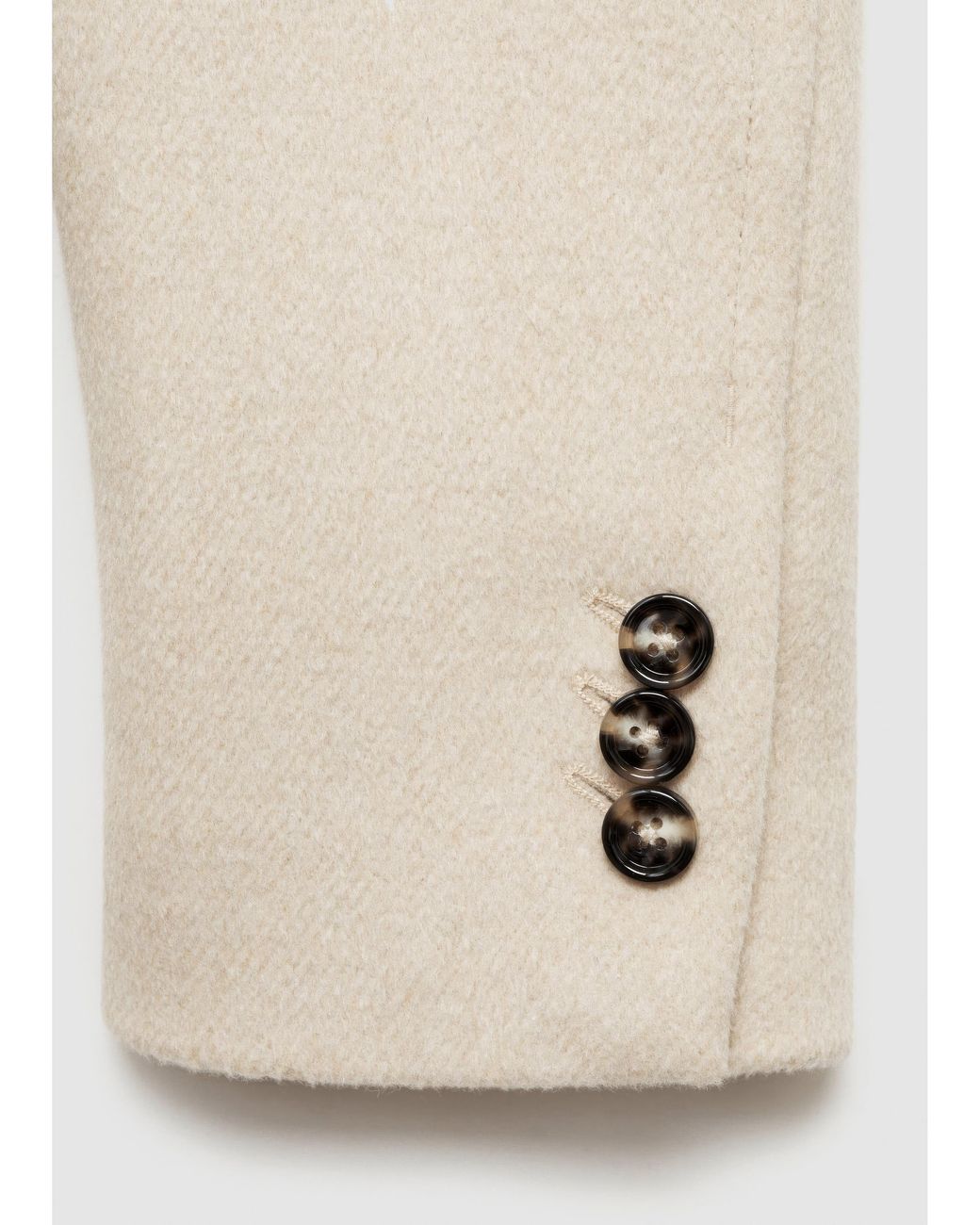 Mango White Double Breasted Wool Coat