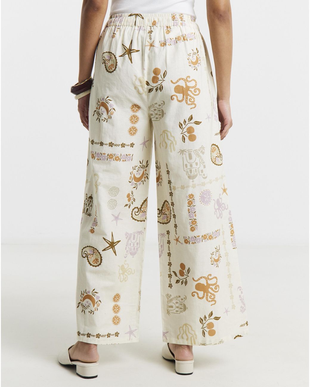 Native Youth White Ny Printed Trousers