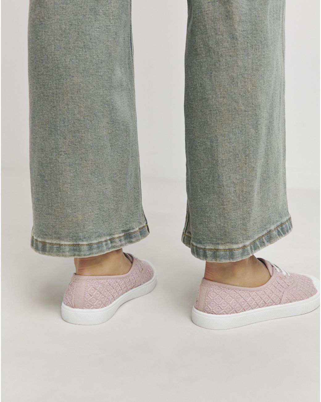 Simply Be Gray Lace Up Plimsole Wide Fit