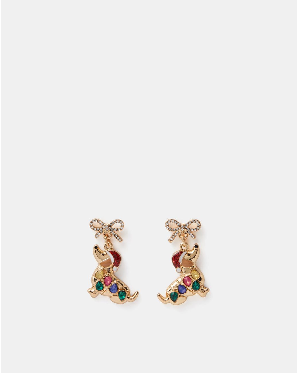 Accessorize White Sausage Dog Drop Earrings