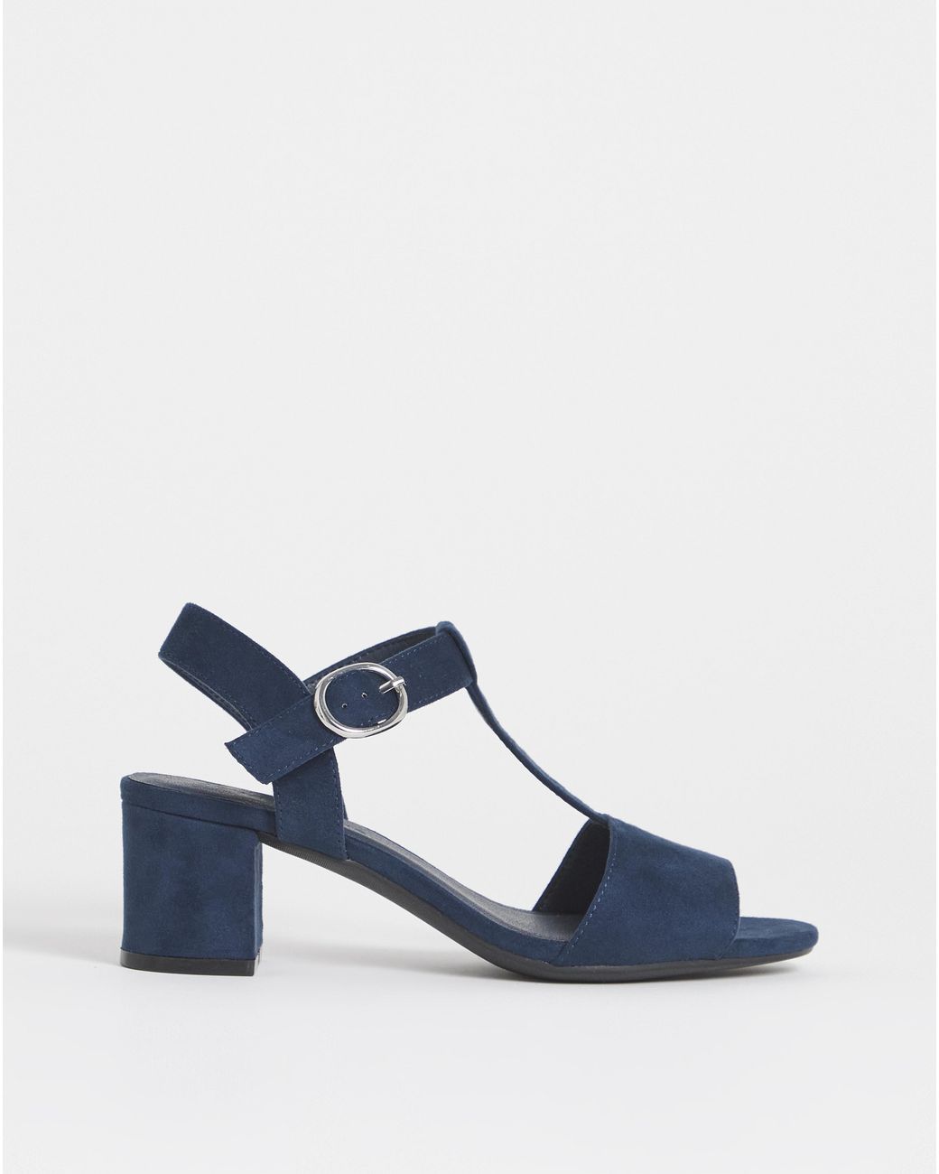 JD Williams Blue T Bar Heeled Sandals Extra Wide