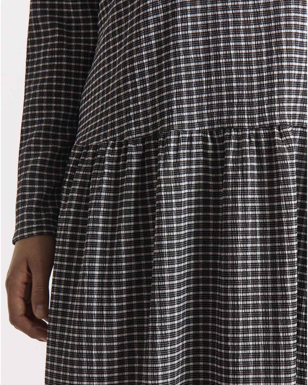 Simply Be Gray Check Drop Waist Midi Dress