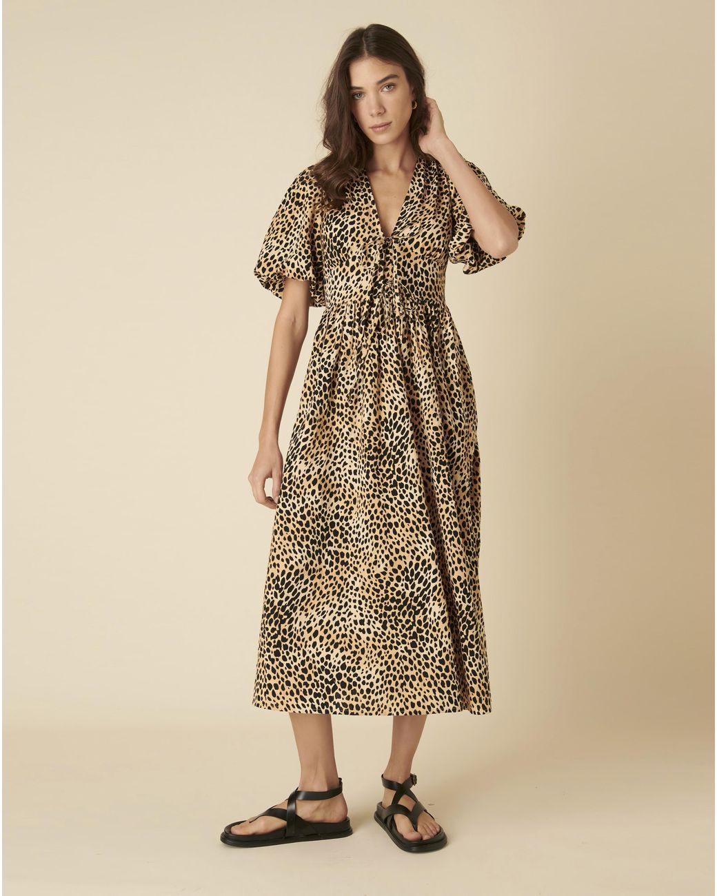 Nobody's Child Natural Midi Dress