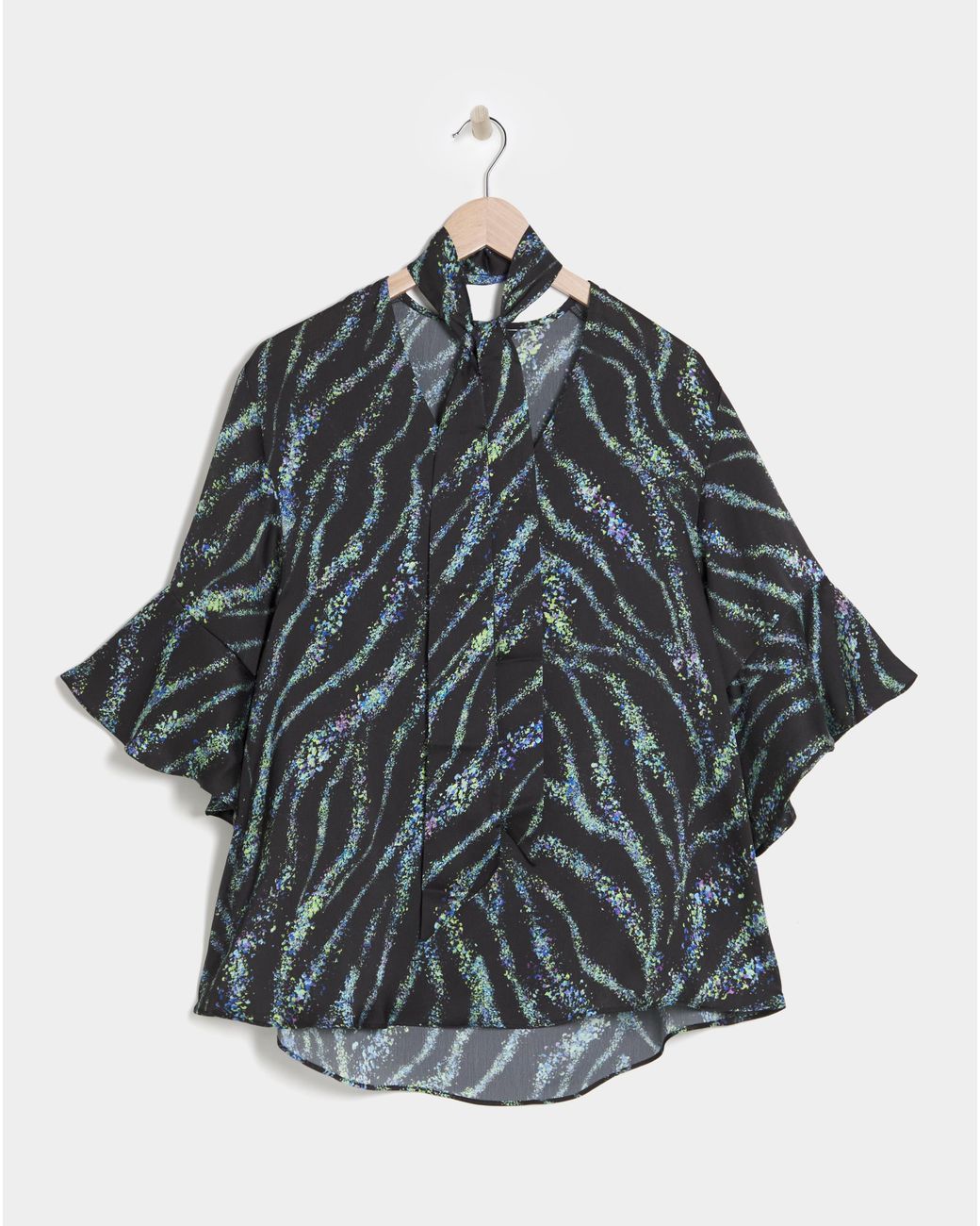 Joanna Hope Brown Tie Neck Blouse