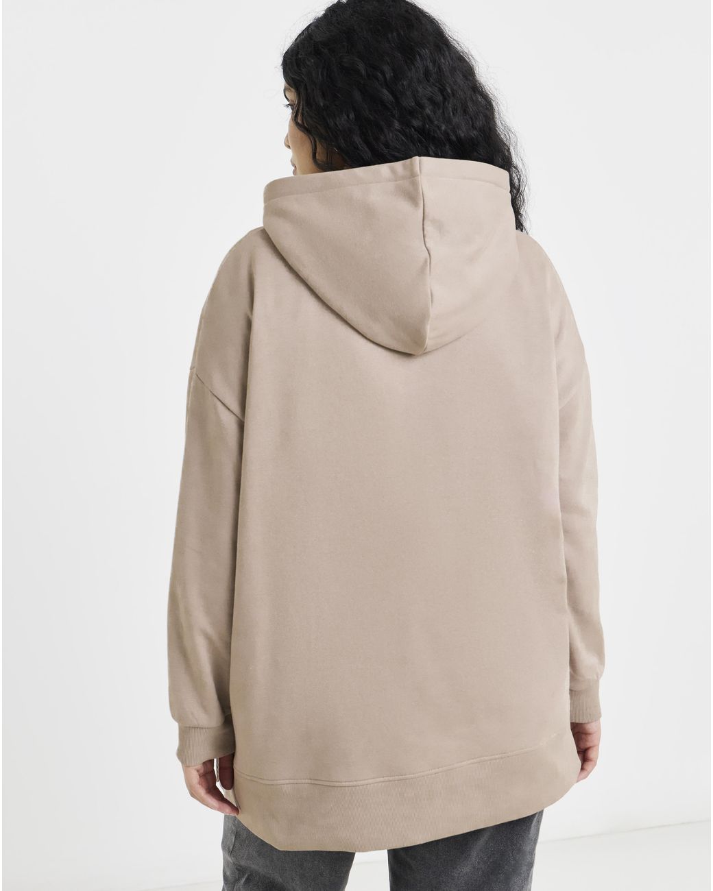 Simply Be Natural Popper Side Longline Hoodie