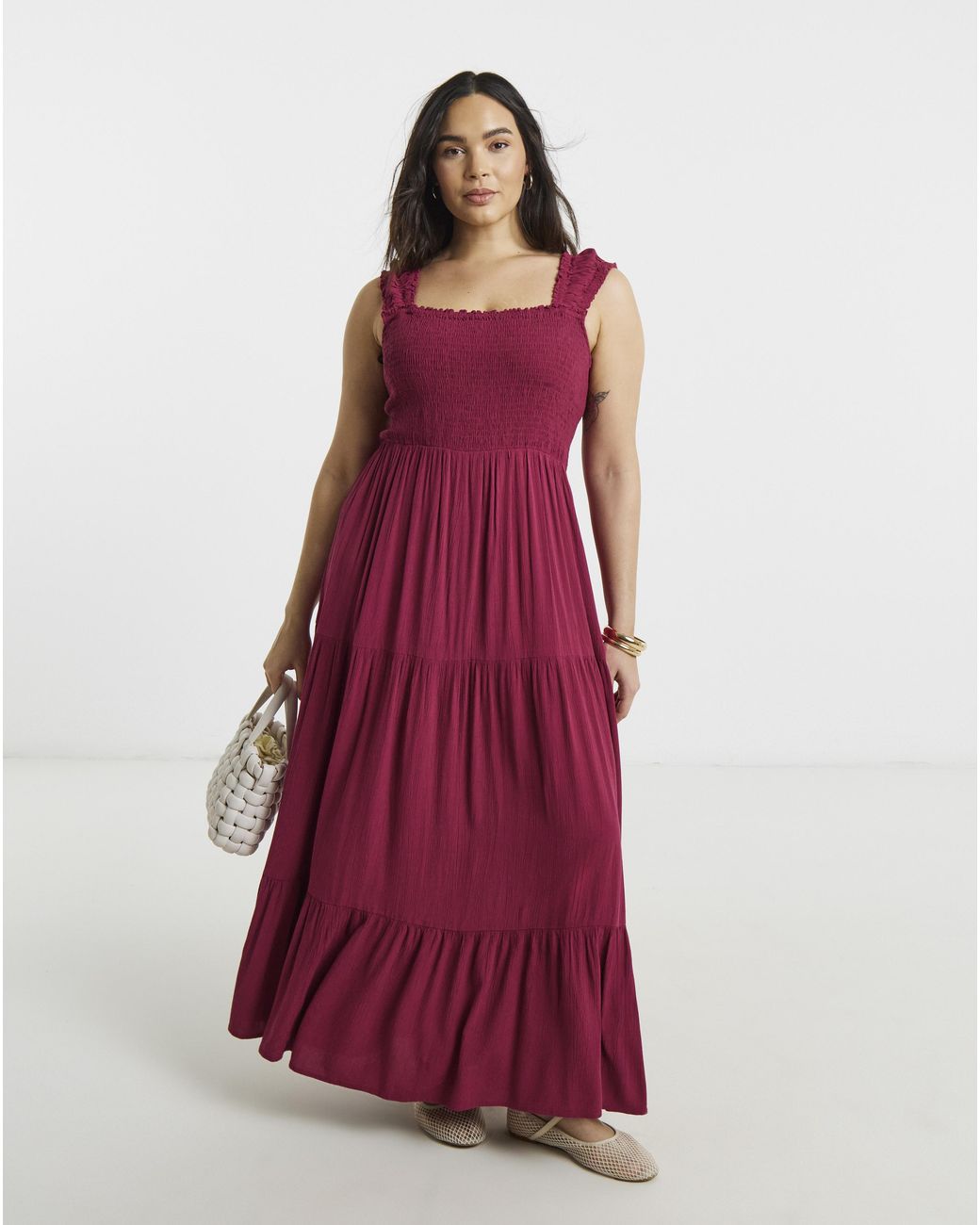Vila Red Ankle Smock Dress