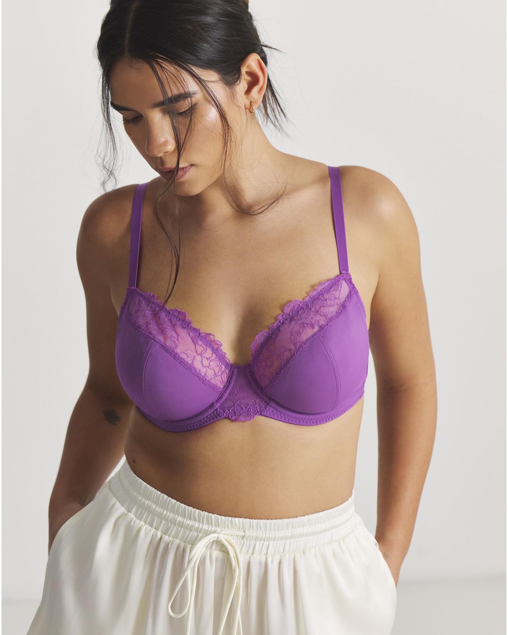 Pretty Secrets Purple Rosalie Full Cup Wired Bra